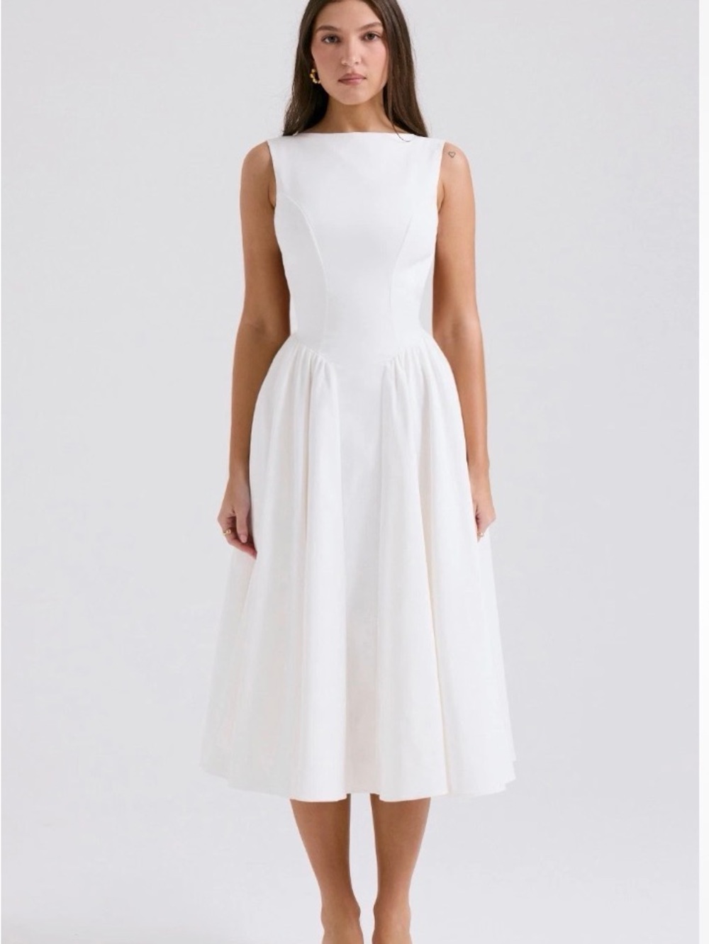 House of CB White Sleeveless Midi Dress
